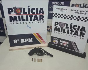 Polícia Militar prende homem, apreende adolescente e arma de fogo em Cáceres