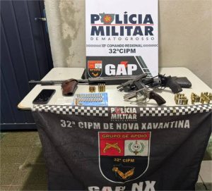 Polícia Militar prende faccionado com armas de fogo e munições em Nova Xavantina