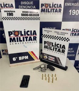 Força Tática apreende adolescente com revólver e 12 munições em Cáceres