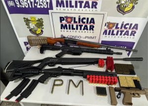 Polícia Militar apreende cinco armas de fogo e mais de 400 munições em Guiratinga