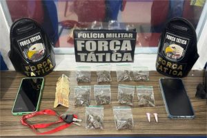 Polícia Militar Força Tática prende faccionado por tráfico de drogas e apreende porções de entorpecentes
